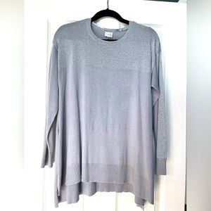 Light grey and silver tunic sweater